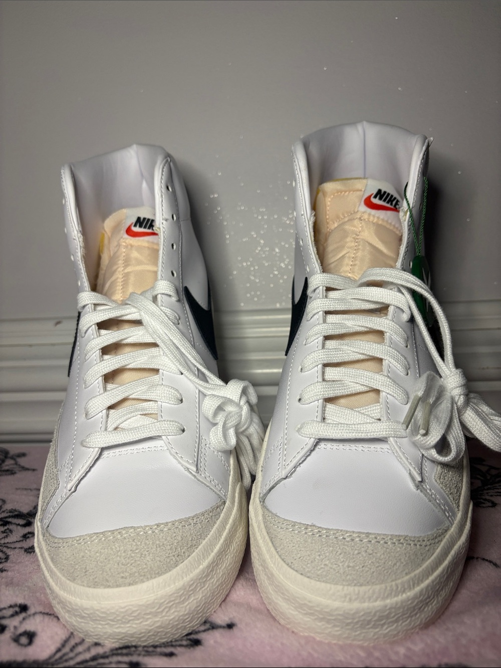 Nike White and Black High-Top Sneakers